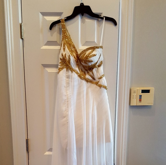 White/Gold Fun Fashion/ Prom Size 4-6 - Picture 2 of 4